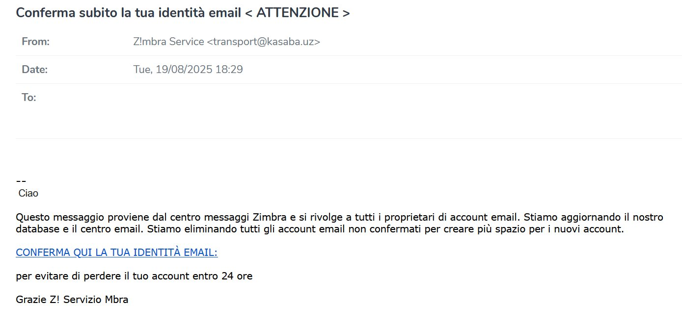 Figura 1 - E-mail di phishing