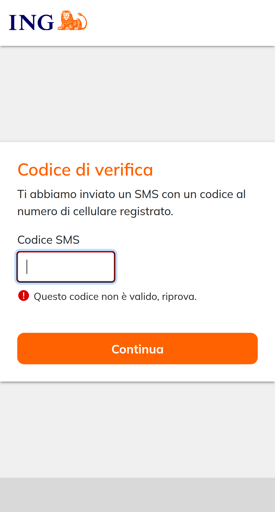 Figura 5 – Errore OTP